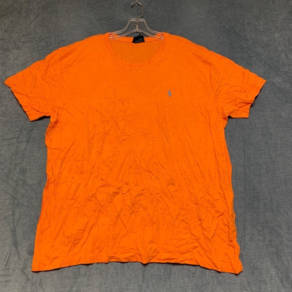 Polo By Ralph Lauren T Shirt Mens XL Orange Cotton Round Neck Casual Fit Tee